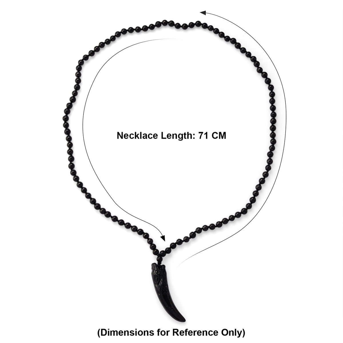 Shungite Tusk Carved Necklace (Size - 28) 130.00 Ct. 8546434 6