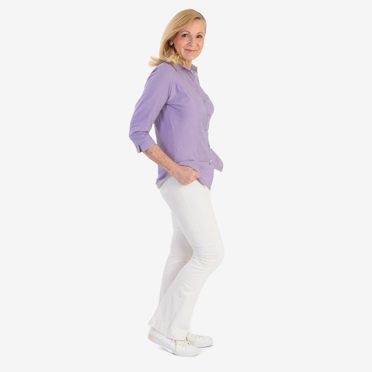 Marina Kaneva Pocket Shirt (Size 16) - Purple V32590783 3