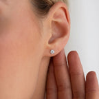 D'Joy GRA Certified VVS-D Moissanite Solitaire Stud Push Post Earring in Rhodium Overlay Sterling Silver 1.00 Ct._8547042_1