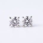 D'Joy GRA Certified VVS-D Moissanite Solitaire Stud Push Post Earring in Rhodium Overlay Sterling Silver 1.00 Ct._8547042_3