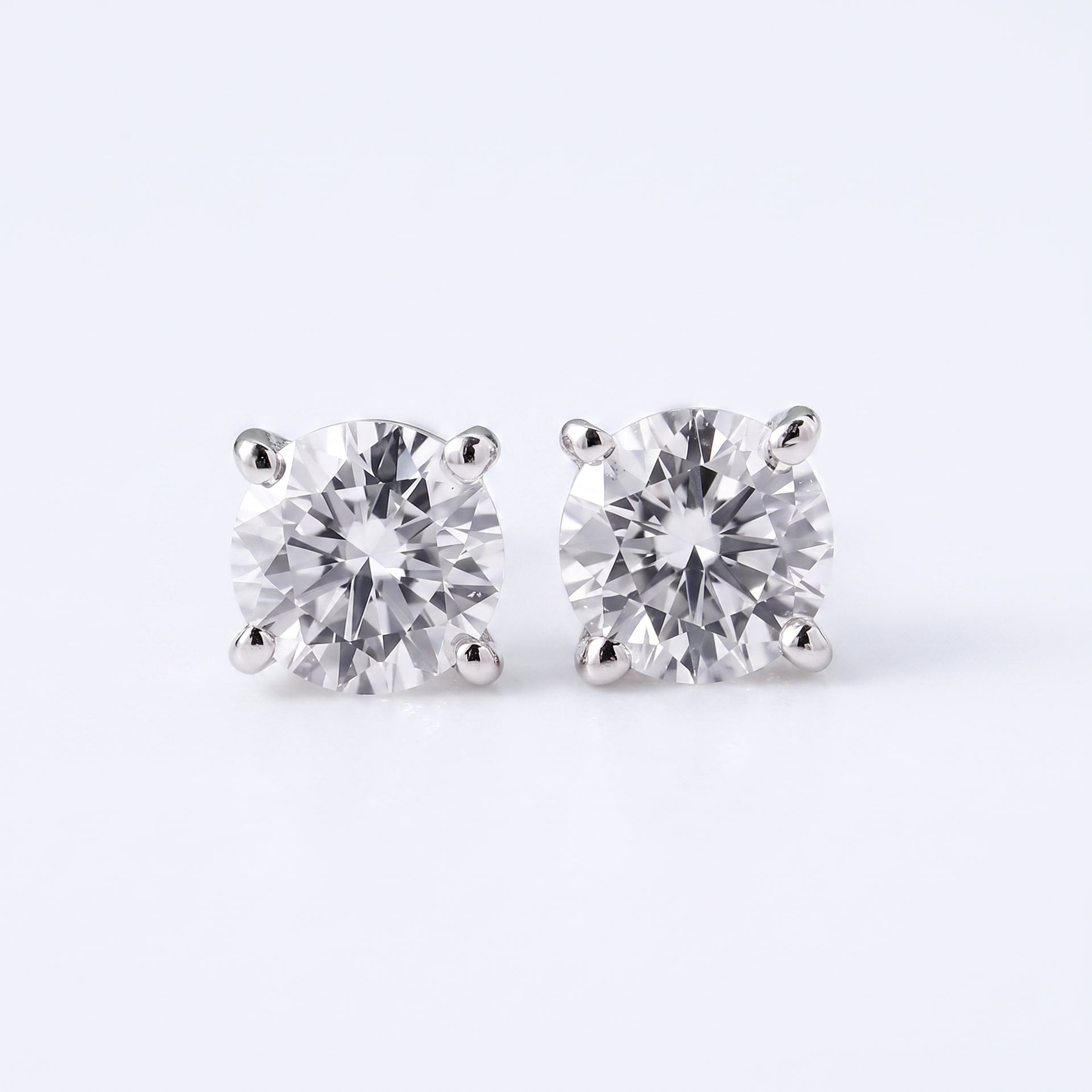 D'Joy GRA Certified VVS-D Moissanite Solitaire Stud Push Post Earring in Rhodium Overlay Sterling Silver 1.00 Ct. 8547042 3