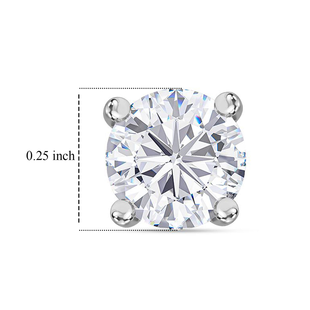 D'Joy GRA Certified VVS-D Moissanite Solitaire Stud Push Post Earring in Rhodium Overlay Sterling Silver 1.00 Ct._8547042_6