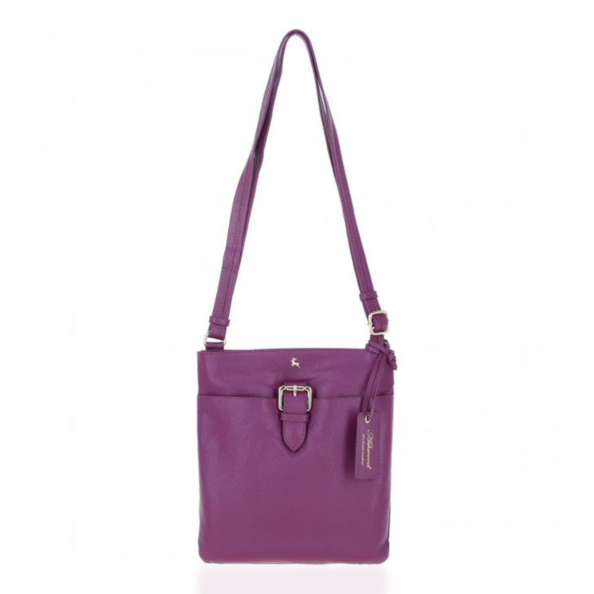Ashwood Buckle Genuine Leather Crossbody Bag - Rasberry V32517715 0
