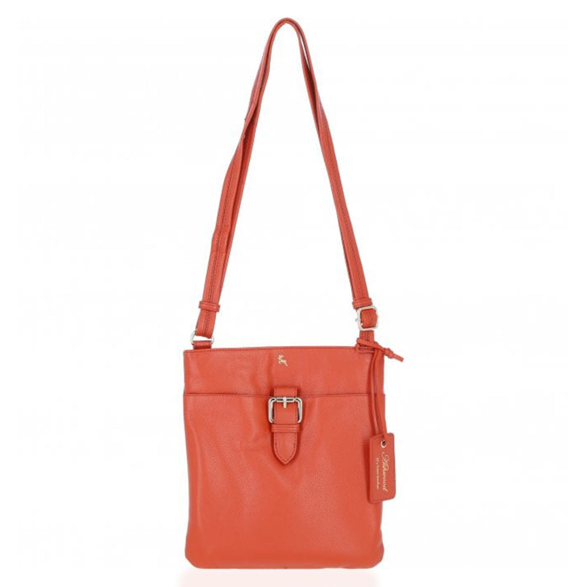 Ashwood Buckle Genuine Leather Crossbody Bag - Orange V32526630 0