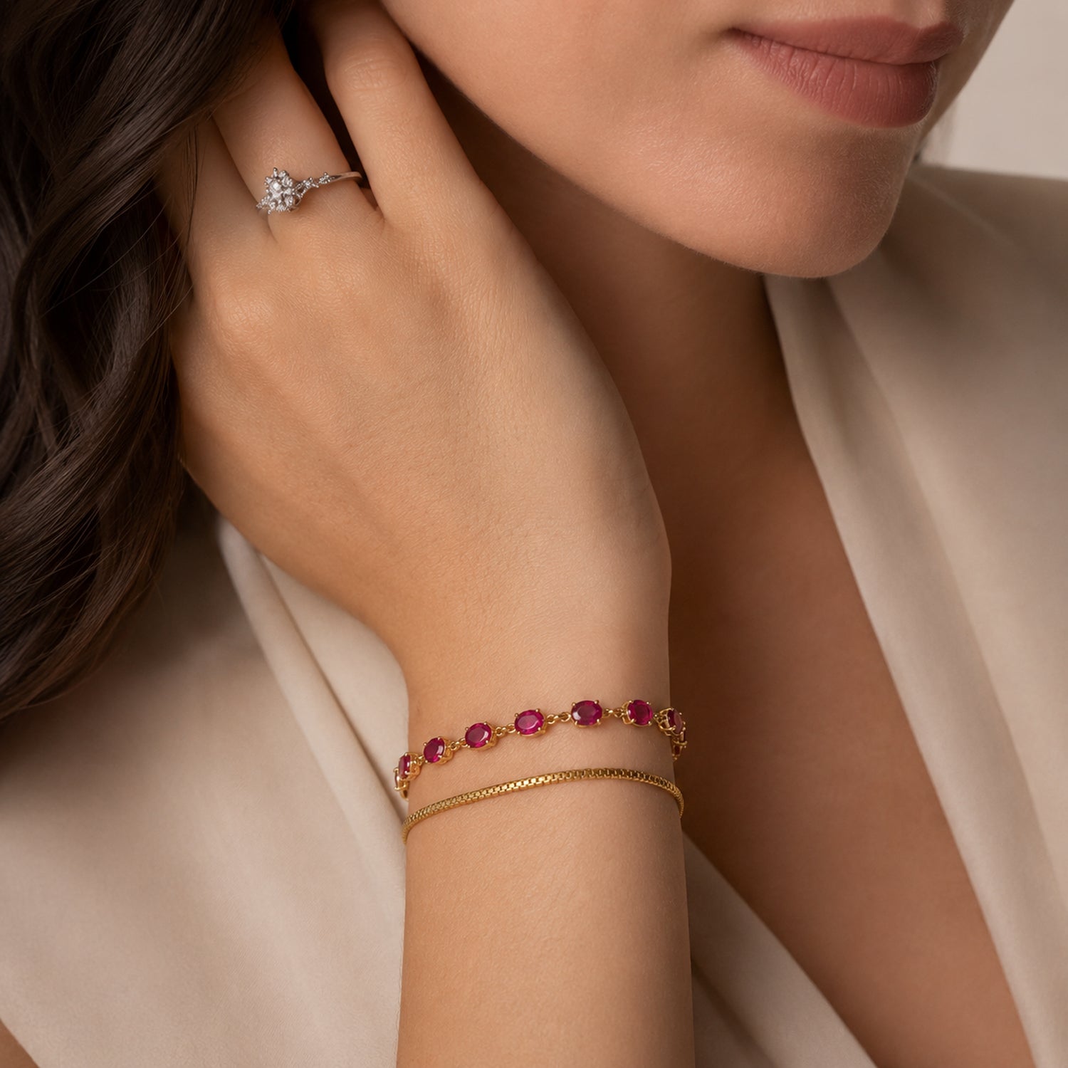 African Ruby Tennis Bracelet (Size - 7-2 Ext) with Lobster Clasp  5.22 Ct. 8547644 3