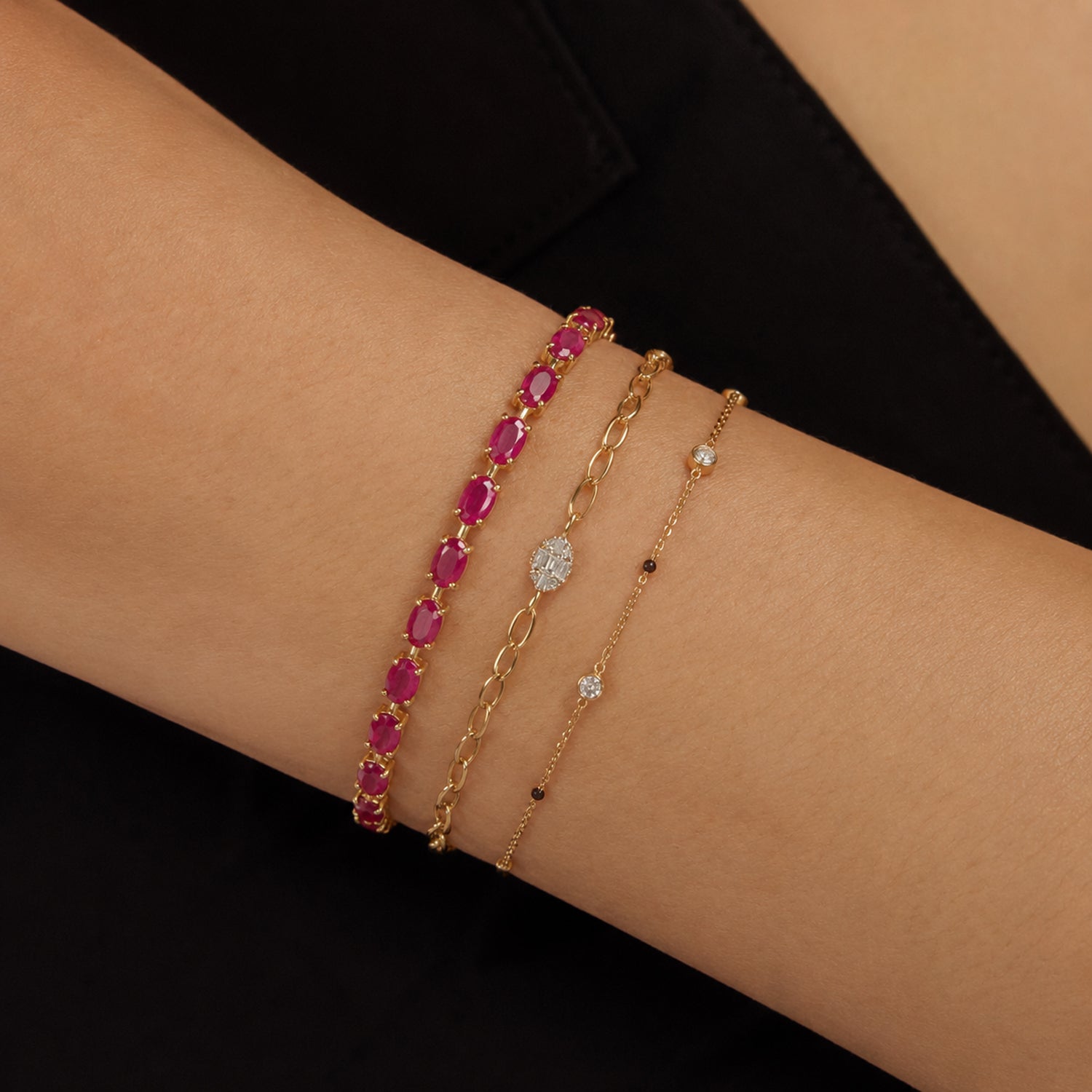 African Ruby Tennis Bracelet (Size - 7-2 Ext) with Lobster Clasp  5.22 Ct. 8547644 8