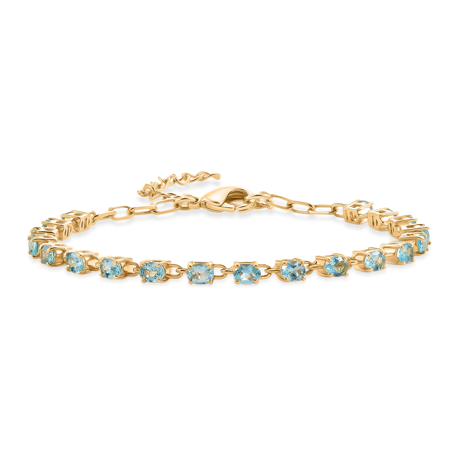 Blue Apatite Tennis Bracelet (Size - 7-2 Ext) with Lobster Clasp  3.40 Ct. 8547646 0