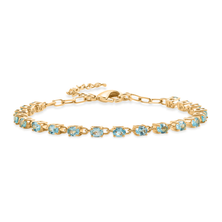 Blue Apatite Tennis Bracelet (Size - 7-2 Ext) with Lobster Clasp  3.40 Ct. 8547646 1