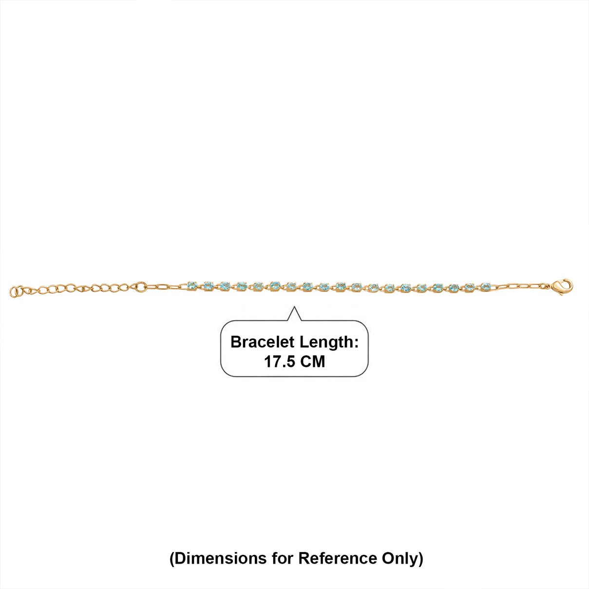 Blue Apatite Tennis Bracelet (Size - 7-2 Ext) with Lobster Clasp  3.40 Ct. 8547646 5