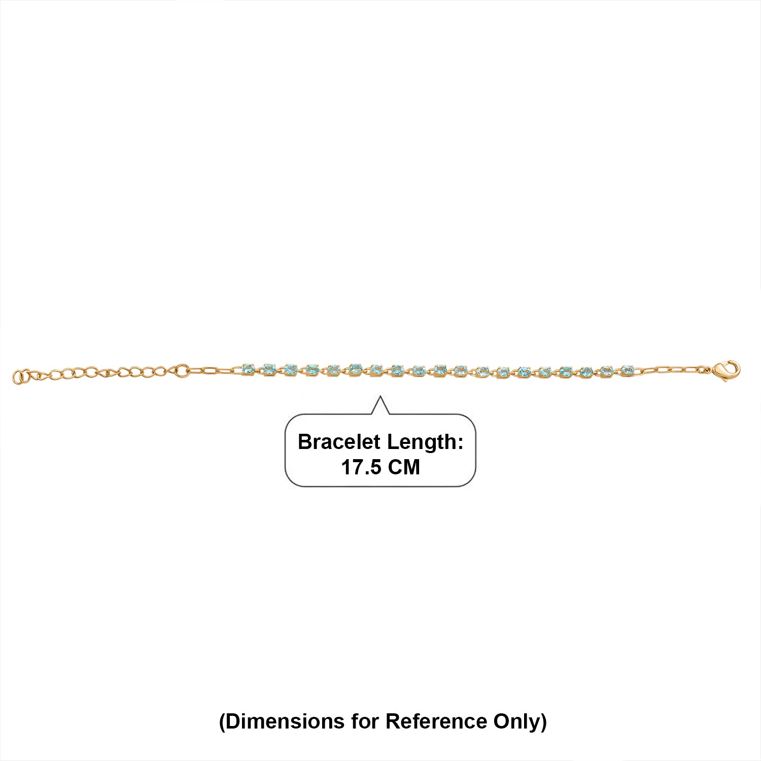 Blue Apatite Tennis Bracelet (Size - 7-2 Ext) with Lobster Clasp  3.40 Ct. 8547646 5