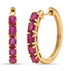 EverTrue - African Ruby Hoop Earring in Yellow Gold Tone 2.80 Ct._8547647