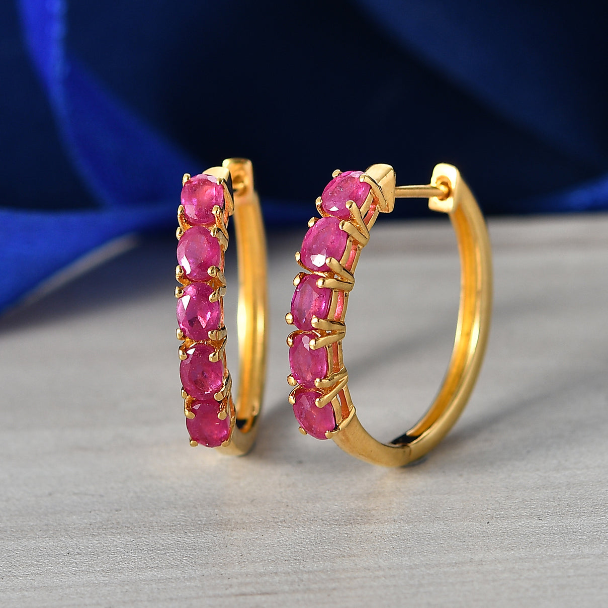 EverTrue - African Ruby Hoop Earring  2.80 Ct. 8547647 3