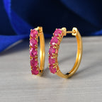 EverTrue - African Ruby Hoop Earring in Yellow Gold Tone 2.80 Ct._8547647_2