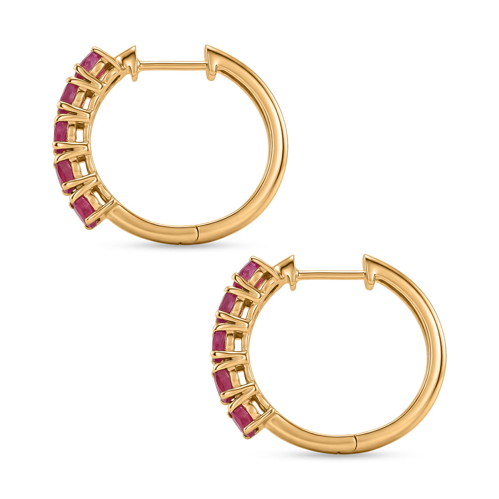 EverTrue - African Ruby Hoop Earring in Yellow Gold Tone 2.80 Ct._8547647_3