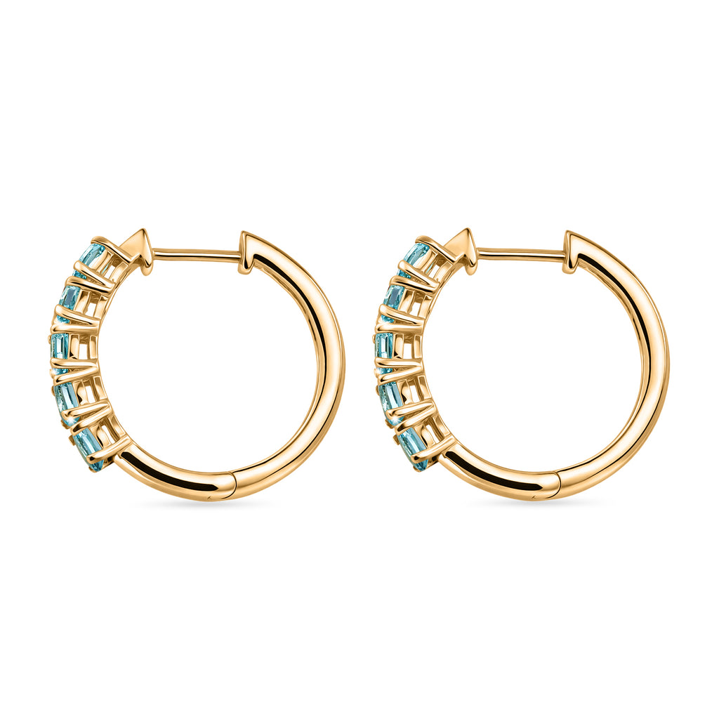 EverTrue - Blue Apatite Hoop Earring in Yellow Gold Tone 2.20 Ct._8547651_3