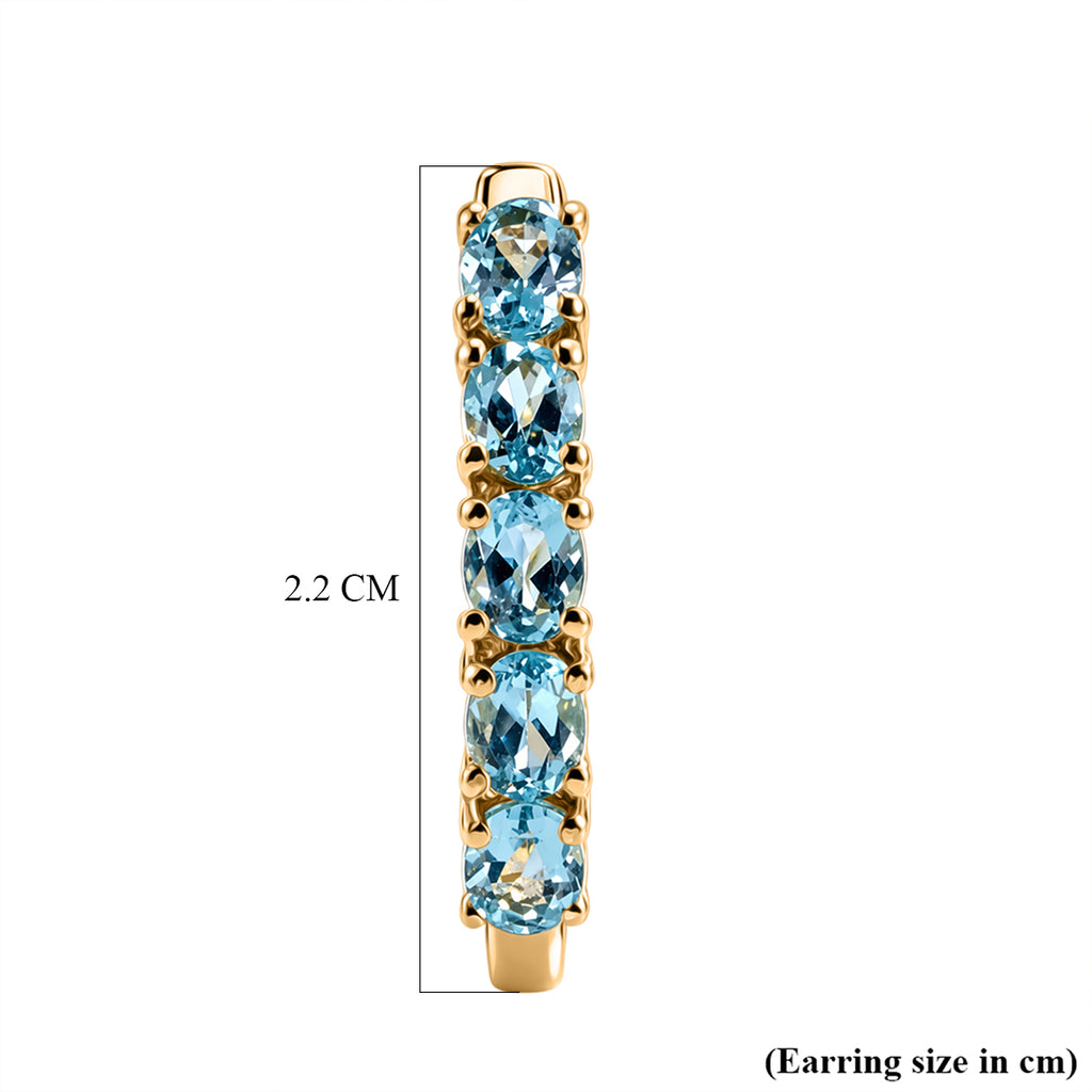 EverTrue - Blue Apatite Hoop Earring in Yellow Gold Tone 2.20 Ct._8547651_4