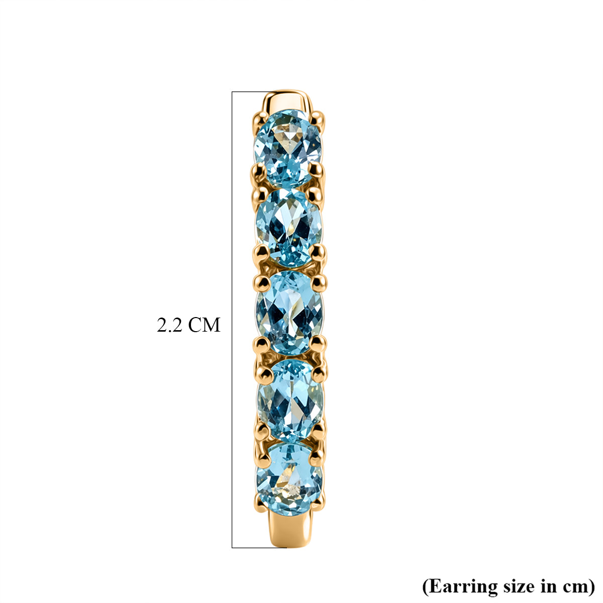 EverTrue - Blue Apatite Hoop Earring in Yellow Gold Tone 2.20 Ct. 8547651 5