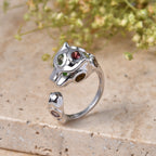D'Joy - Multi-Tourmaline & Natural Chrome Diopside Panther Ring in Rhodium Overlay Sterling Silver 1.70 Ct._8547656_2