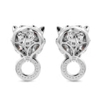 D'Joy - Multi-Tourmaline, Natural Chrome Diopside & White Zircon Panther Earring with Push Post in Rhodium Overlay Sterling Silver 1.20 Ct._8547664_4
