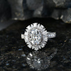 D'Joy - Moissanite Halo Ring in Rhodium Overlay Sterling Silver 2.81 Ct._8547667_2