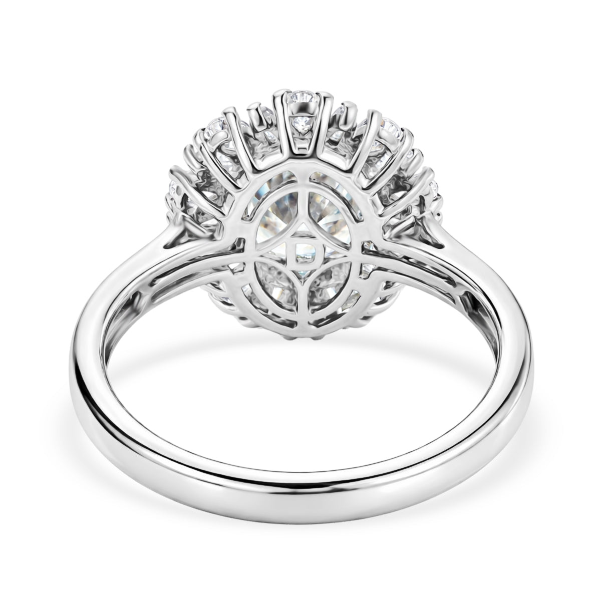 D'Joy - Moissanite Halo Ring in Rhodium Overlay Sterling Silver 2.81 Ct. 8547667 5