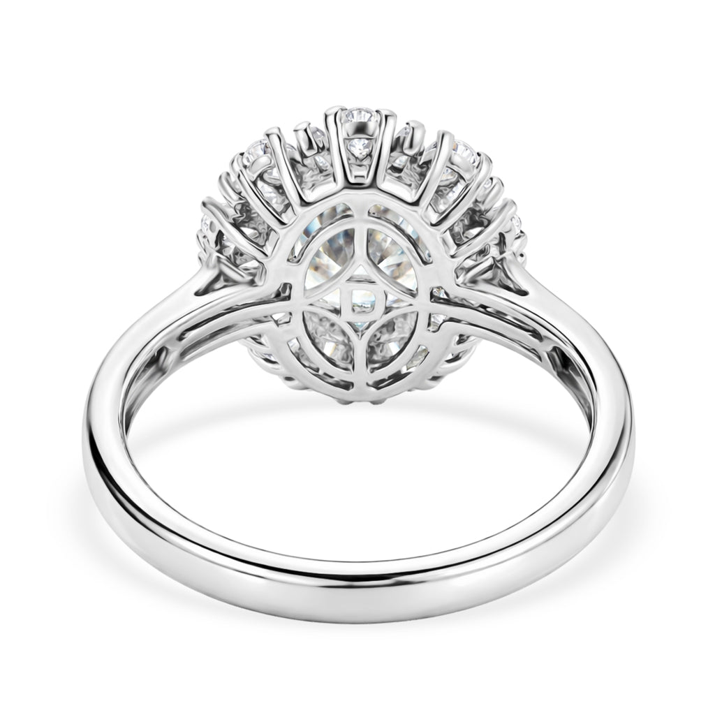 D'Joy - Moissanite Halo Ring in Rhodium Overlay Sterling Silver 2.81 Ct._8547681_4