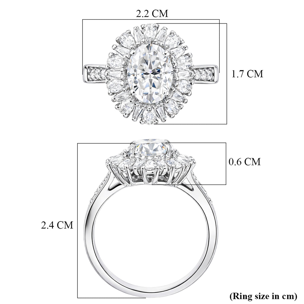 D'Joy - Moissanite Halo Ring in Rhodium Overlay Sterling Silver 2.81 Ct._8547683_5