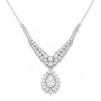 D'Joy Moissanite Cluster Necklace (Size - 20) in Rhodium OverlaySterling Silver, Silver Wt.6.75 Gms  4.763  Ct._8547687