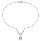 D'Joy Moissanite Cluster Necklace (Size - 20) in Rhodium OverlaySterling Silver, Silver Wt.6.75 Gms  4.763  Ct._8547687_3