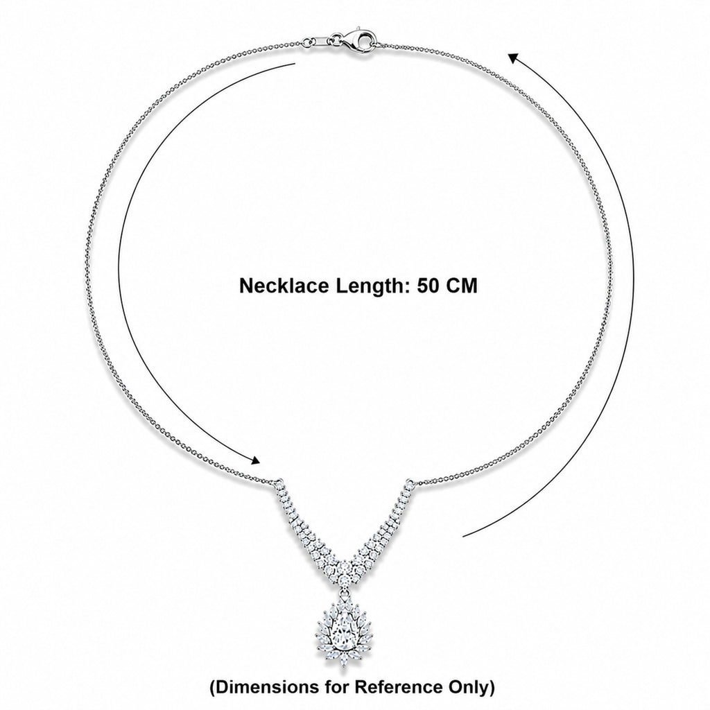D'Joy - Moissanite Cluster Halo Necklace (Size - 20) with Lobster Clasp in Rhodium Overlay Sterling Silver 4.76 Ct._8547687_7
