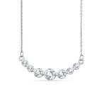 D'Joy - Moissanite Graduated Necklace (Size - 20) with Lobster Clasp in Platinum Overlay Sterling Silver_8547688