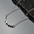 D'Joy - Moissanite Graduated Necklace (Size - 20) with Lobster Clasp in Platinum Overlay Sterling Silver_8547688_2