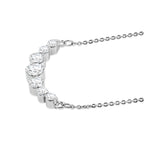 D'Joy - Moissanite Graduated Necklace (Size - 20) with Lobster Clasp in Platinum Overlay Sterling Silver_8547688_3