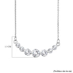 D'Joy - Moissanite Graduated Necklace (Size - 20) with Lobster Clasp in Platinum Overlay Sterling Silver_8547688_5
