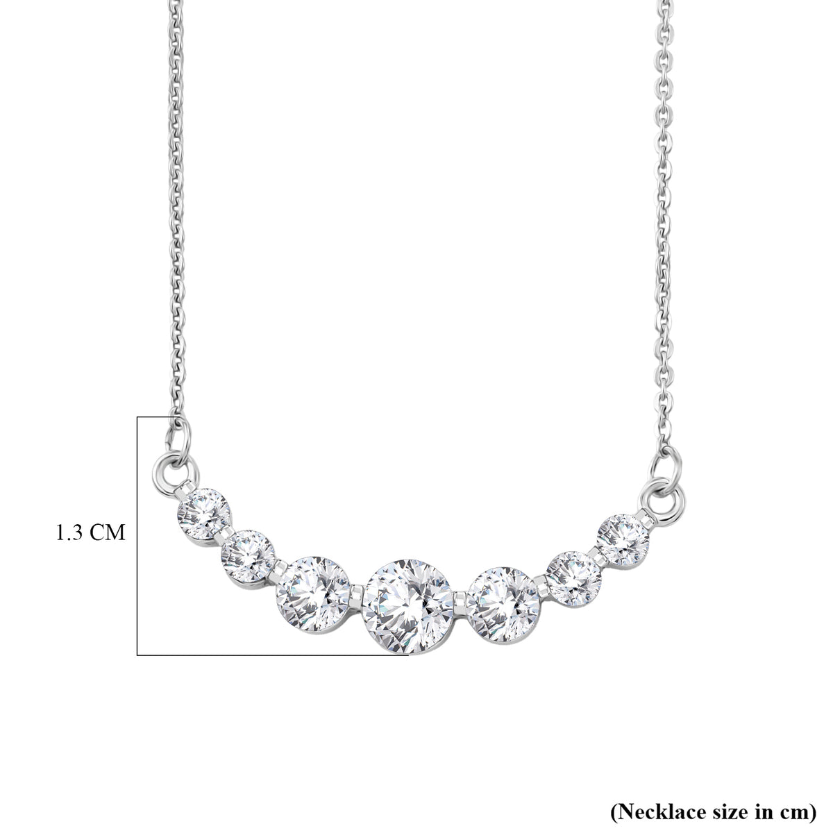 D'Joy - Moissanite Necklace (Size - 20) with Lobster Clasp in Platinum Overlay Sterling Silver V32550673 6