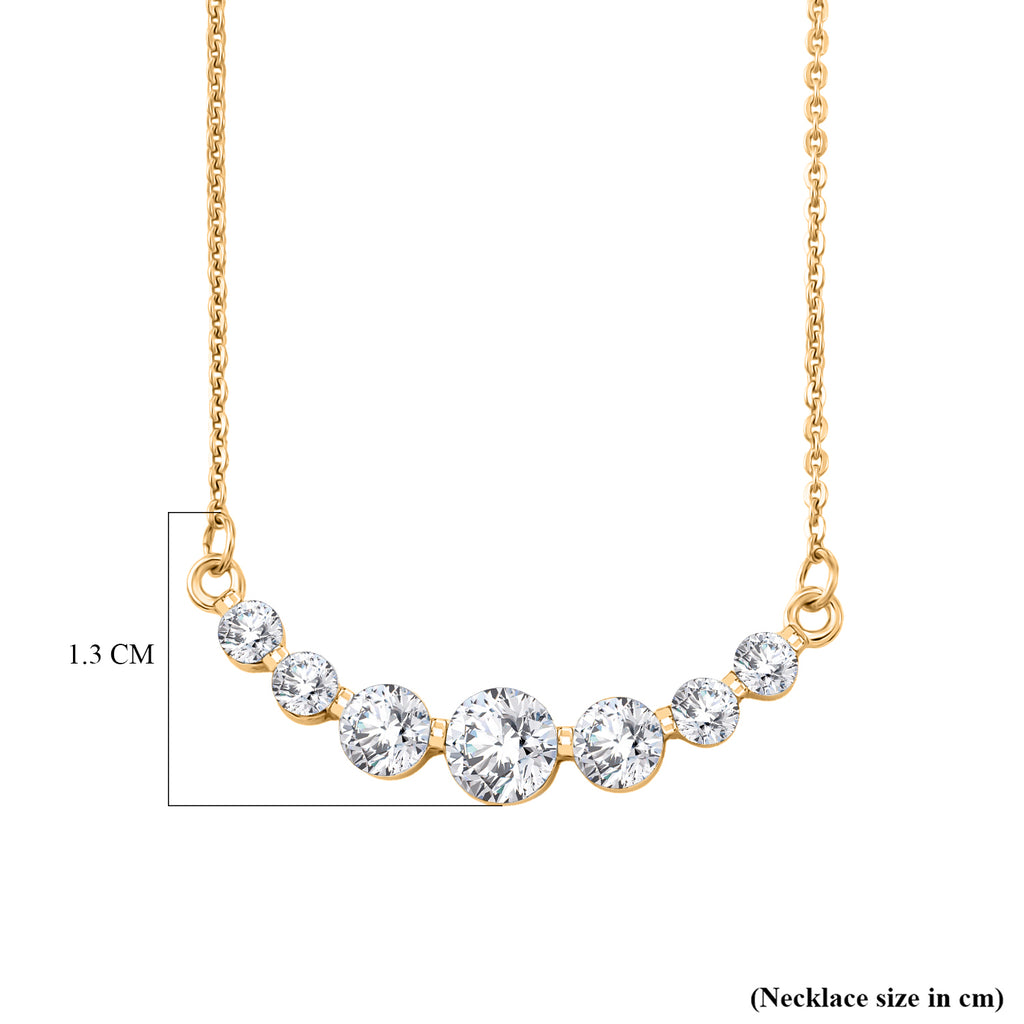 D'Joy - Moissanite Necklace (Size - 20) with Lobster Clasp in Yellow Gold Plated Sterling Silver 1.20 Ct._8547699_5