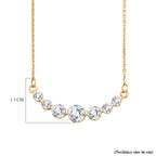 D'Joy - Moissanite Necklace (Size - 20) with Lobster Clasp in Yellow Gold Plated Sterling Silver 1.20 Ct._8547699_5