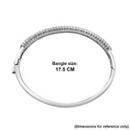 D'Joy - Moissanite Full Bangle (Size - 7.5) in Rhodium Overlay Sterling Silver 2.20 Ct, Silver Wt. 16.70 Gms_8547703_6