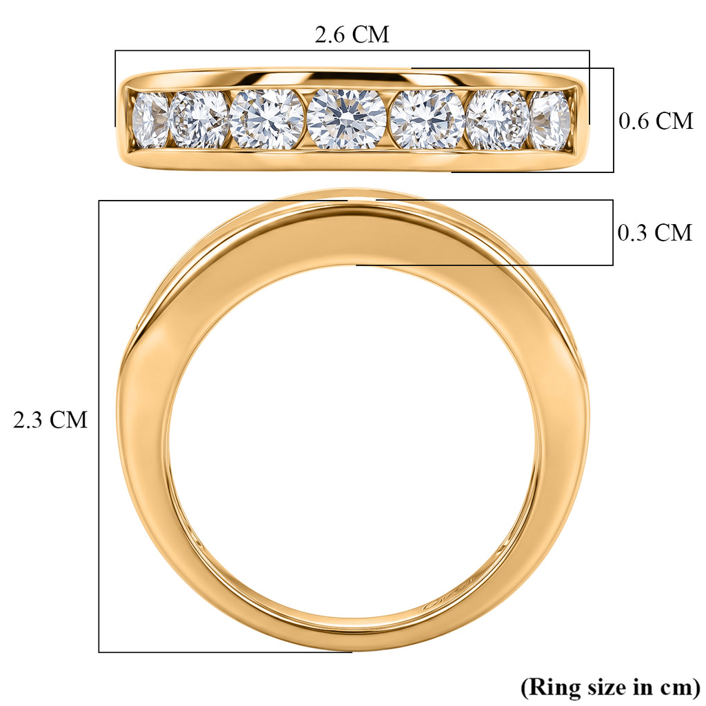 D'Joy - Moissanite Half Eternity Band Ring in Yellow Gold Plated Sterling Silver 1.65 Ct._8547754_5