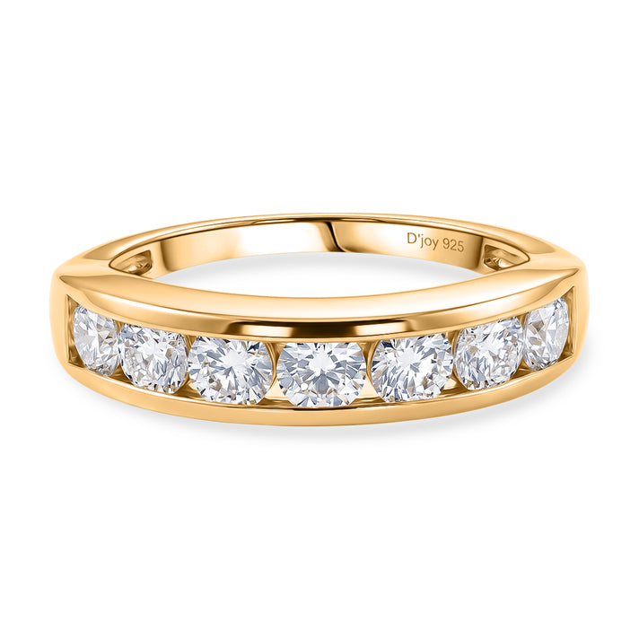 D'Joy - Moissanite Half Eternity Band Ring in Yellow Gold Plated Sterling Silver 1.65 Ct. 8547755 1