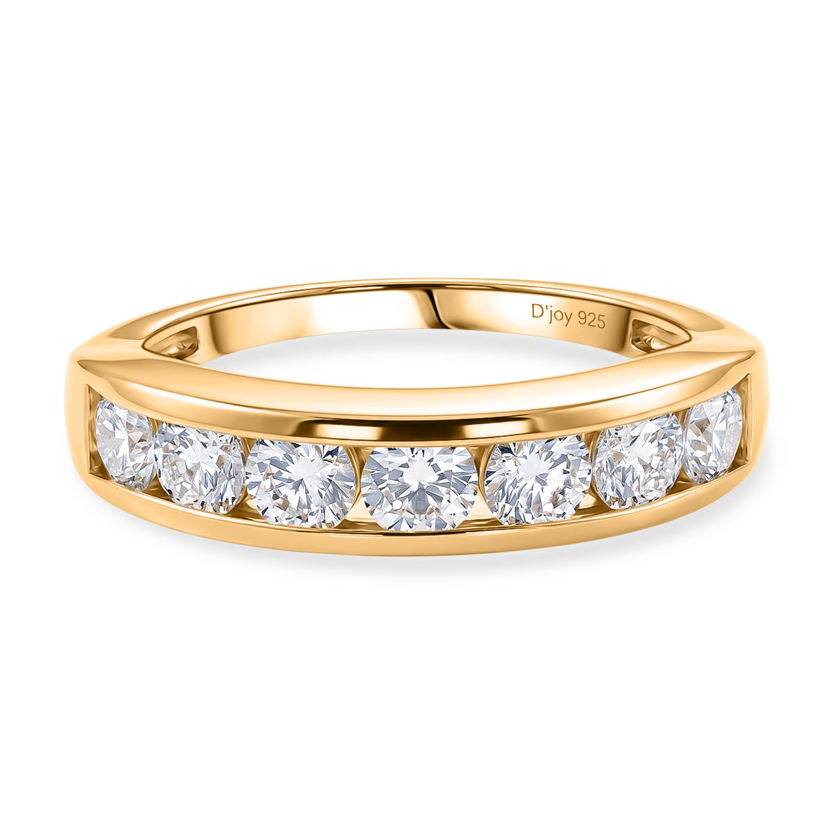 D'Joy - Moissanite Half Eternity Band Ring in Yellow Gold Plated Sterling Silver 1.65 Ct. V32513601 0