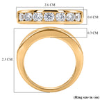 D'Joy - Moissanite Half Eternity Band Ring in Yellow Gold Plated Sterling Silver 1.65 Ct._8547757_5