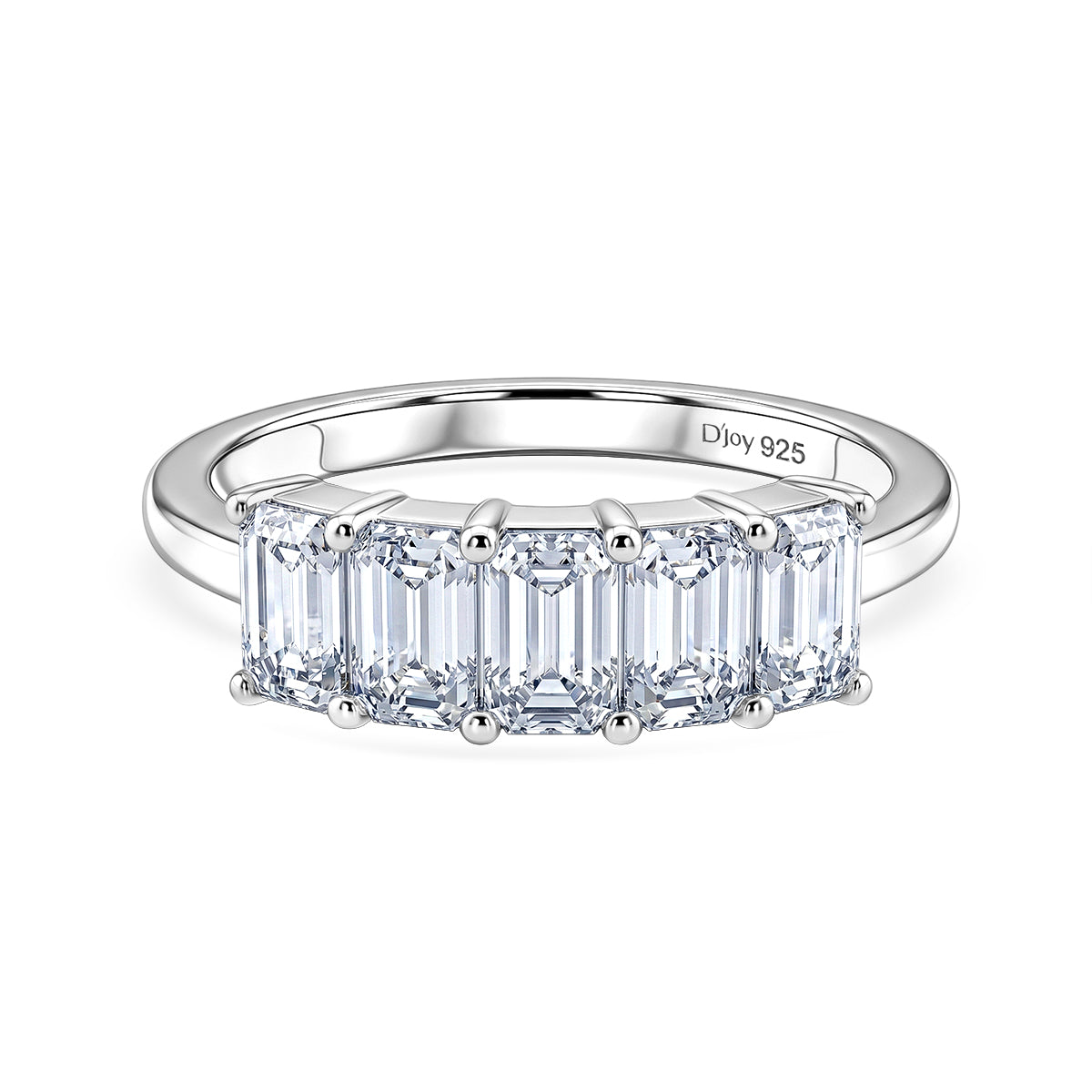 D'Joy - Moissanite 5 Stone Ring in Platinum Overlay Sterling Silver  1.37 Ct. V32527590 0