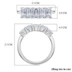 D'Joy - Moissanite 5 Stone Ring in Platinum Overlay Sterling Silver  1.37 Ct._8547764_5