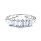 D'Joy - Moissanite 5 Stone Ring in Platinum Overlay Sterling Silver  1.37 Ct._8547770