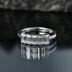 D'Joy - Moissanite 5 Stone Ring in Platinum Overlay Sterling Silver  1.37 Ct._8547770_2