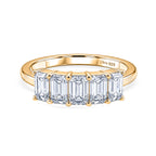 D'Joy - Moissanite 5 Stone Ring in Yellow Gold Plated Sterling Silver  1.37 Ct._8547776
