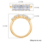 D'Joy - Moissanite 5 Stone Ring in Yellow Gold Plated Sterling Silver  1.37 Ct._8547776_5