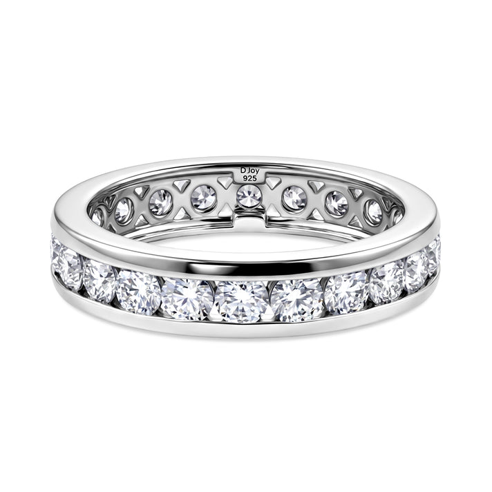 D'Joy - Moissanite Full Eternity Band Ring in Platinum Overlay Sterling Silver 2.10 Ct. 8547780 1