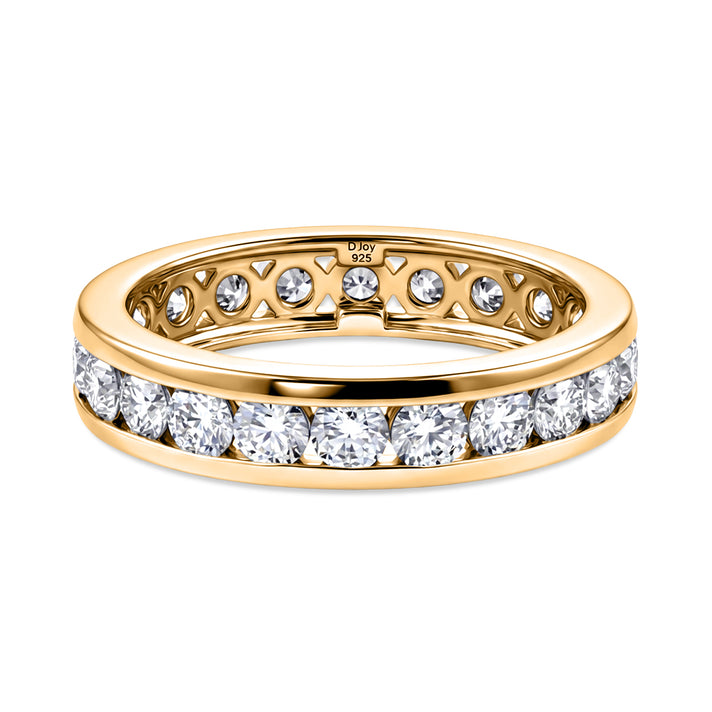D'Joy - Moissanite Full Eternity Band Ring in Yellow Gold Plated Sterling Silver 2.10 Ct. 8547782 1